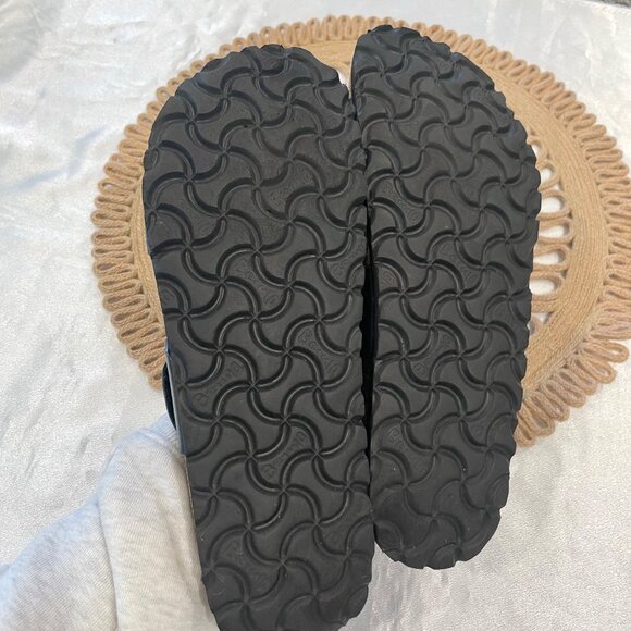 Betula Birkenstock Floral Etched Detail Black Slide Velcro Sandals Size 42 - Picture 10 of 10